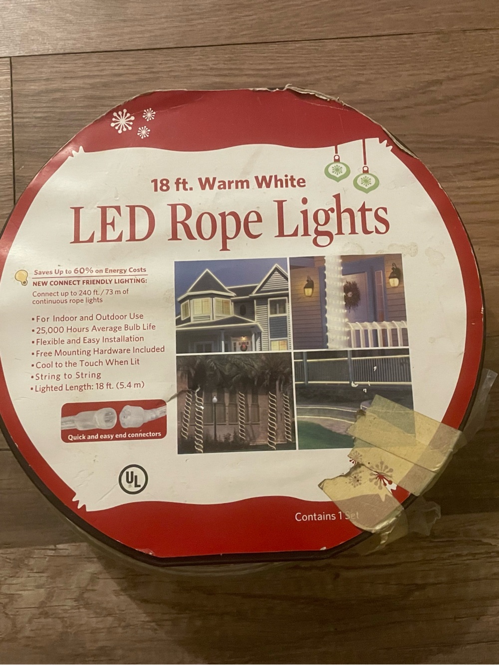 Warm White LED Rope Lights - 18 ft Holiday Accent Lighting